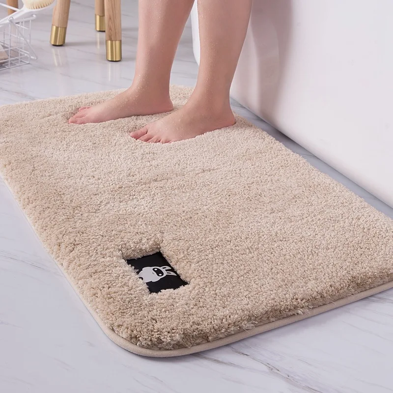 Home Soft Carpet High-hair Bathroom Water-Absorbing Floor Mat Chenille Bedroom Non-slip Foot Pad Super Thick Fluff Fiber Mats