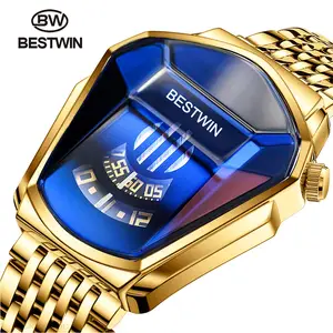 Bestwin Luxury Brand Sport Military Watch Men Gold Stainless Steel Quartz Waterproof Wrist Watches Clock Relogio Masculino Quartz Wristwatches AliExpress