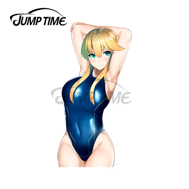 JumpTime 13 x 4.2cm Artoria Pendragon Lancer Swimsuit Fate Grand Order FGO Car Stickers Trunk Windows Decal Anime Decoration