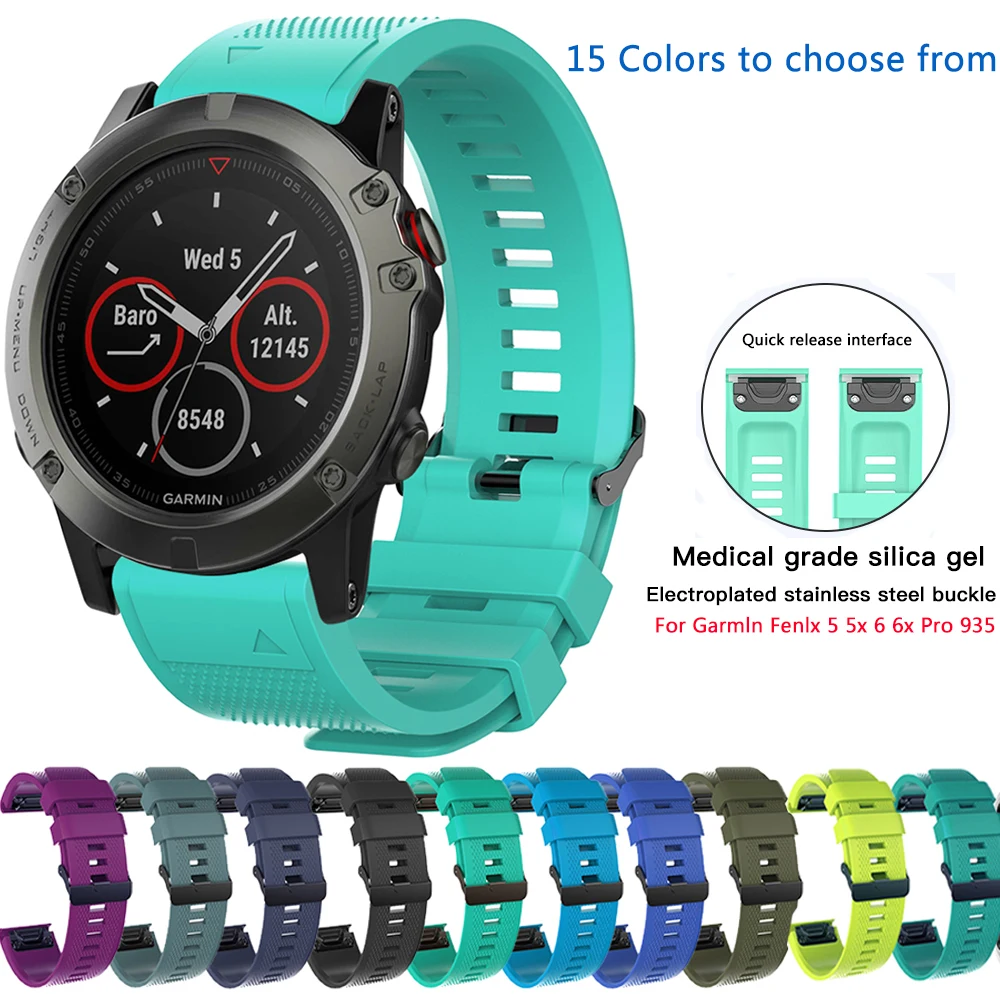 

Силиконовые Quick Release ремешок для смарт-часов Fenix 5X 5 5S Forerunner 945 935 для смарт-часов Garmin Fenix 6 6X 6S браслет силиконовый ремешок