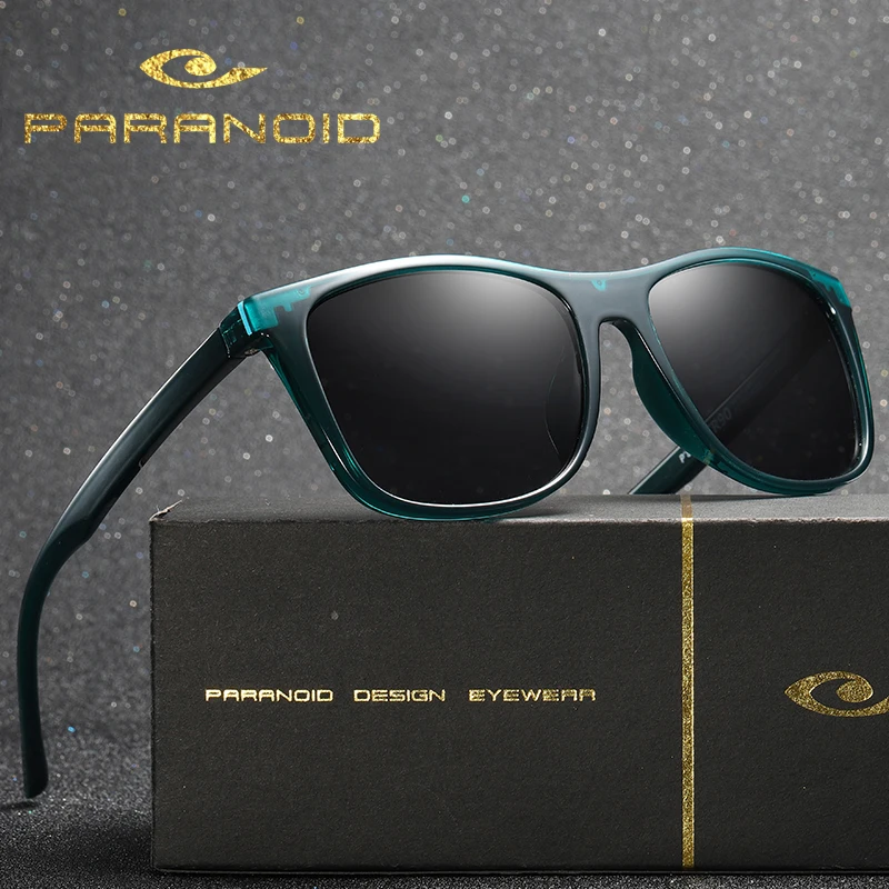 PARANOID Vintage Sunglasses Polarized Men's Sun Glasses For Men Driving Black Square Oculos Male 8 Colors Model 8648 P8648