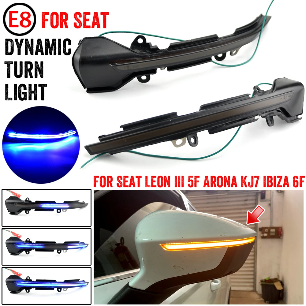 

LED Dynamic Turn Signal Side Wing Mirror Indicator Light Lamp For Seat Leon III MK3 5F ST FR Cupra Ibiza MK5 V KJ1 Arona KJ7