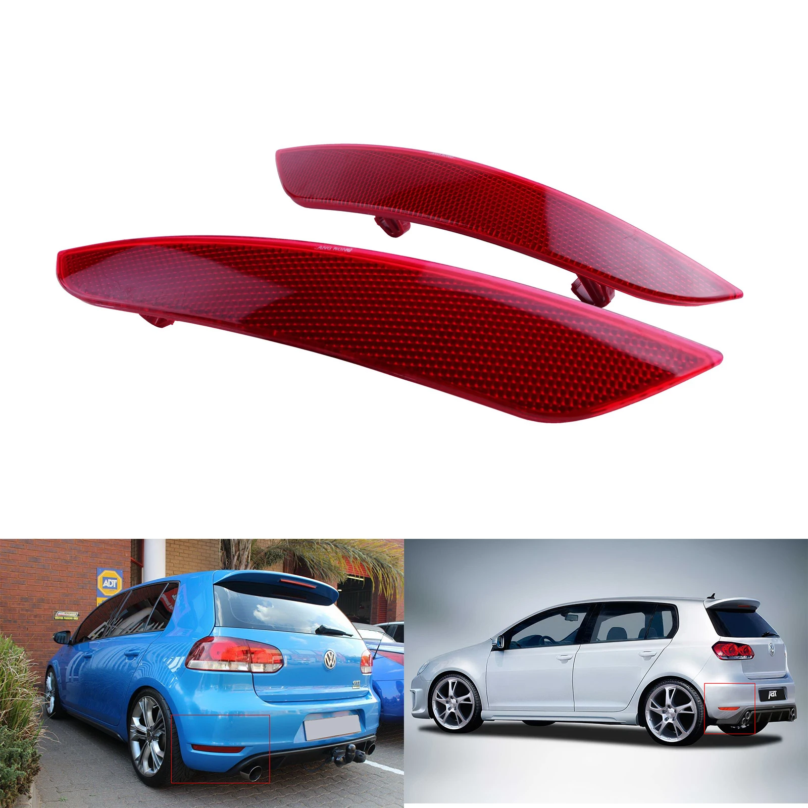 

Для VW Golf 6 MK VI 2009-2013 красный объектив задний бампер отражатсветильник лампа в сборе
