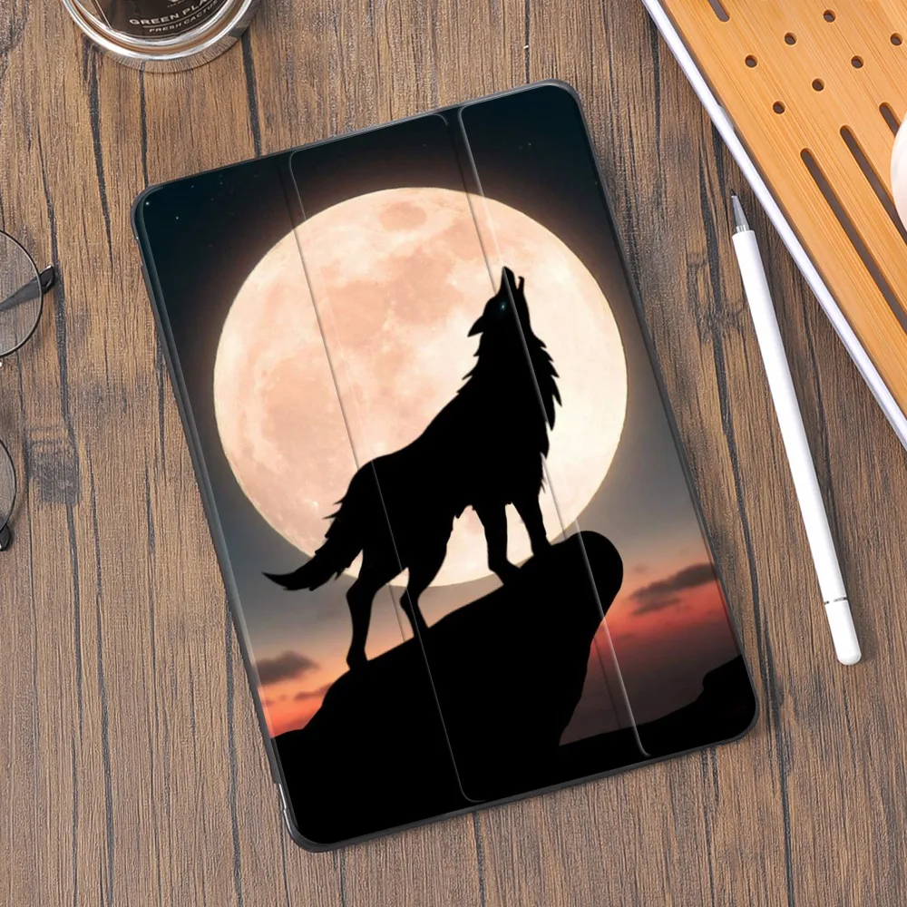 

Wolf And Moon Pattern Case for Air 4 10.2 iPad 8th Generation Pro 11 2021 7th Silicone Funda Mini 4 5 Air 2 6th 5th Tablet Stand