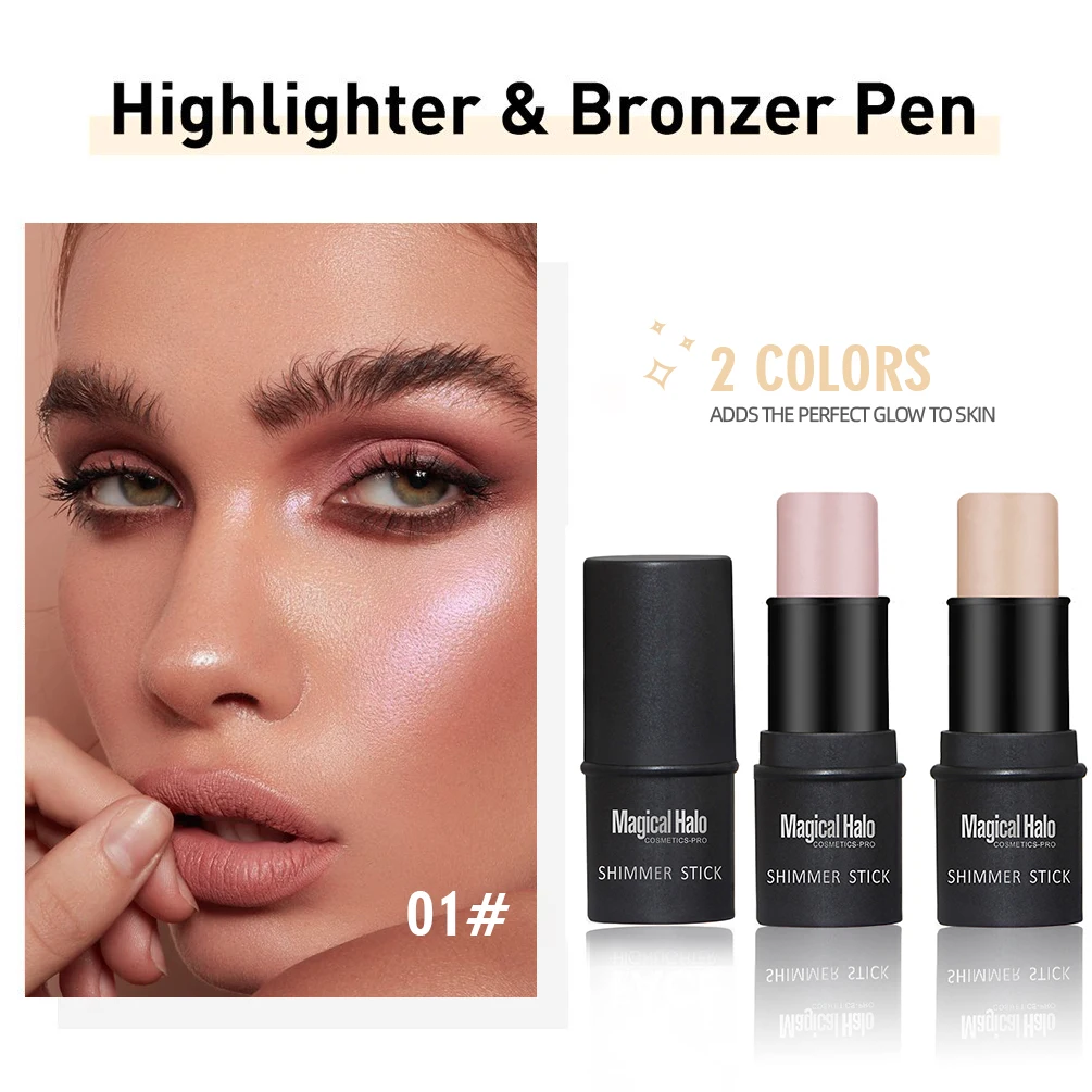 Magical Halo Highlighter Stick Maquiagem, Glitter Contorno Bronzer, Shimmer Powder, Highlight Corrector, Contour Illuminator