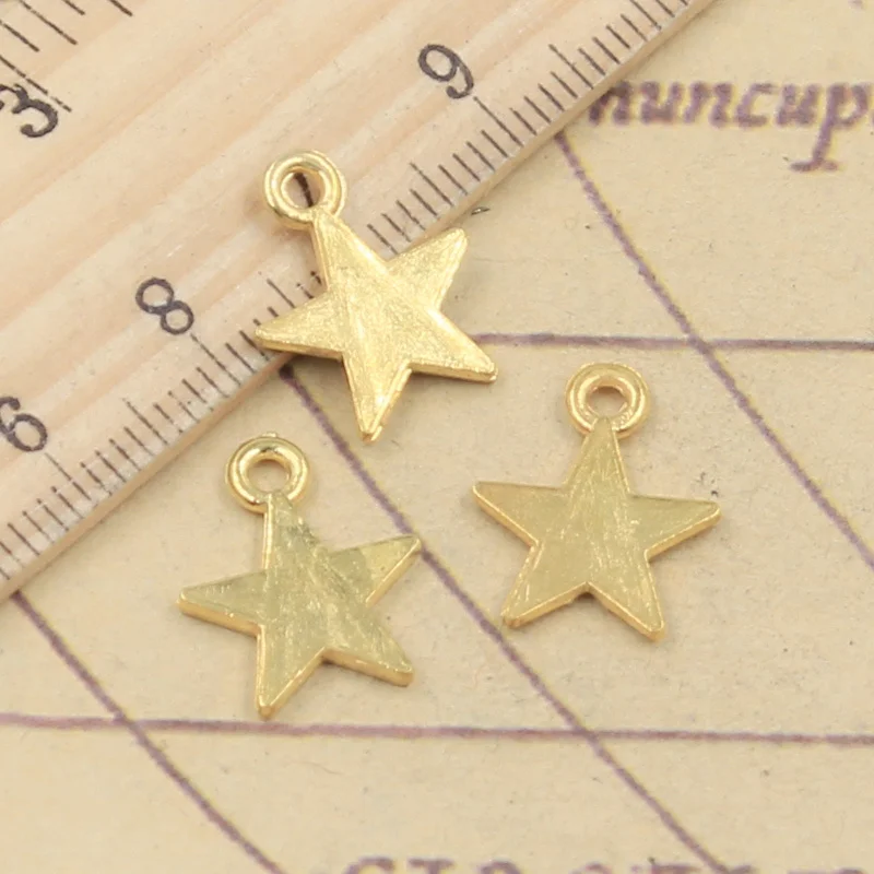 30pcs Charms Star 16x13mm Tibetan Bronze Silver Color Pendants Antique Jewelry Making DIY Handmade Craft