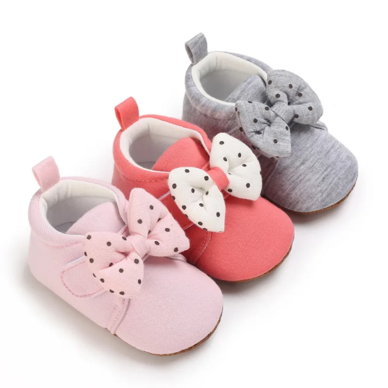 Baby Autumn Shoes Infant Girls Cute Dot Shoes Toddler First Walkers Flat Indoor Outdoor Slippers