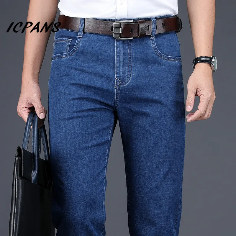 Business Men Jeans Straight Stretch Spring Summer  Trousers For Men Leisure Denim Man Pants  Clothing  42