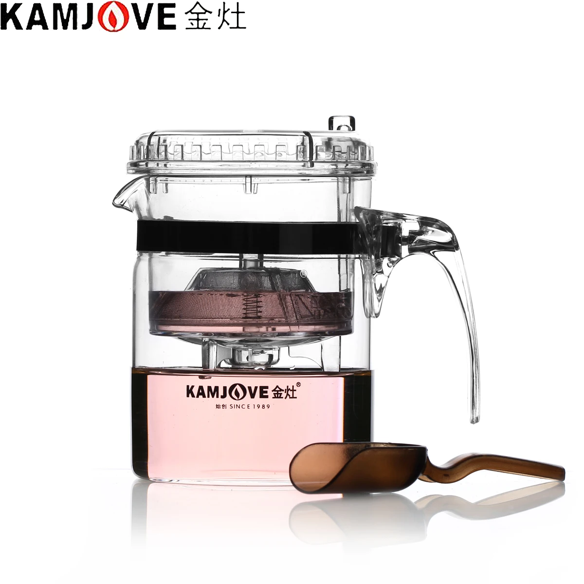 

100% Genuine Kamjove TP-140 Art Tea Cup Teapot 300ml Glass tea Kettle strainer Elegant cup AUTO-OPEN tea set infuser de cha