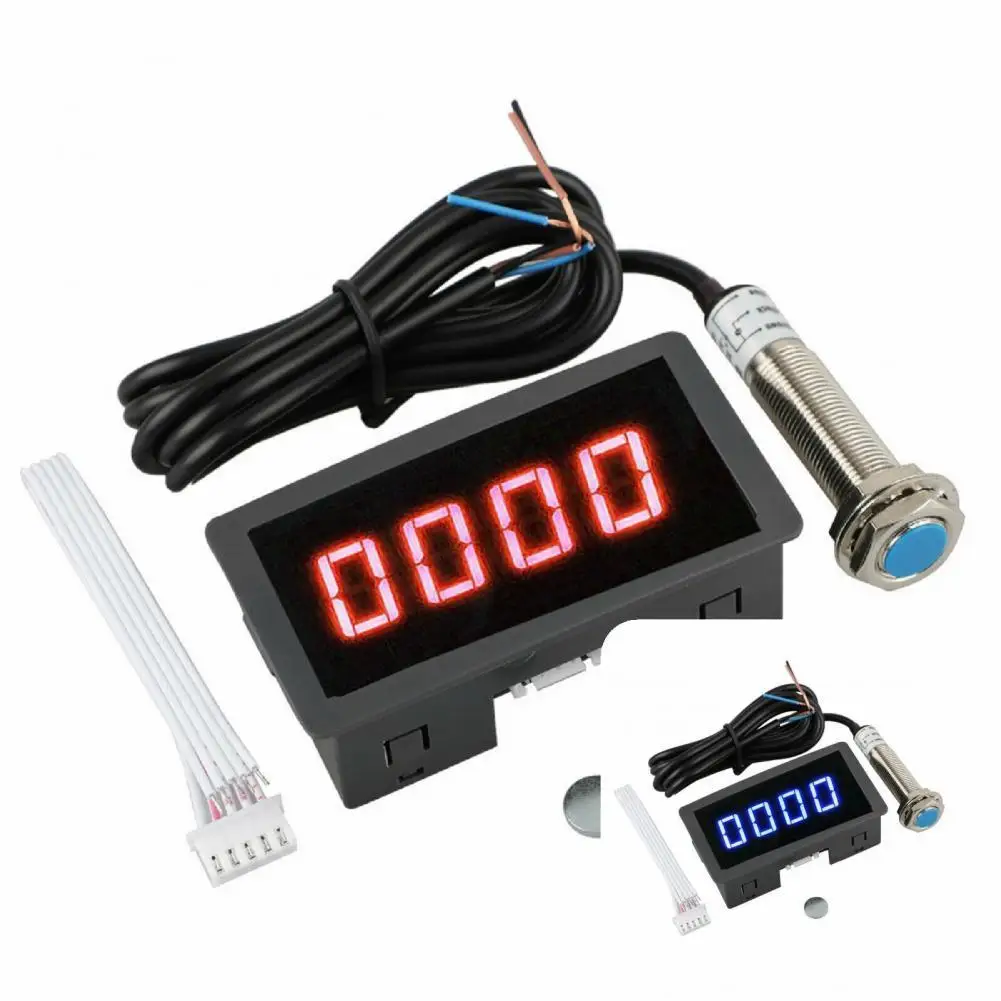 Sturdy Car Tachometer with Switch Sensor High Accuracy Universal Hall Effect Sensor 4 Digital RPM Speed Meter Panel