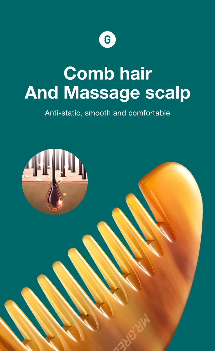 MR.GREEN Kamm Mit Guasha Schaben Massage Bord Natur Ox Horn Gesicht Schönheit Werkzeuge Hals Körper Massage Haut Schmerzen Relief Schaber – Detail 4
