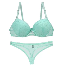 New Sexy Lace Embroider Bar Sets Plus Size Lingerie Push Up  32/70 34/75 36/80 38/85 ABC Cup Women Underwear