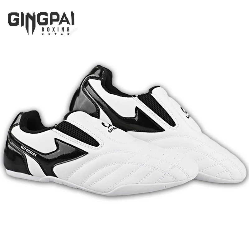 GINGPAI Breathable Taekwondo Shoes White Long Martial Arts Shoes Professional Training Competition Shoes Sports Shoes