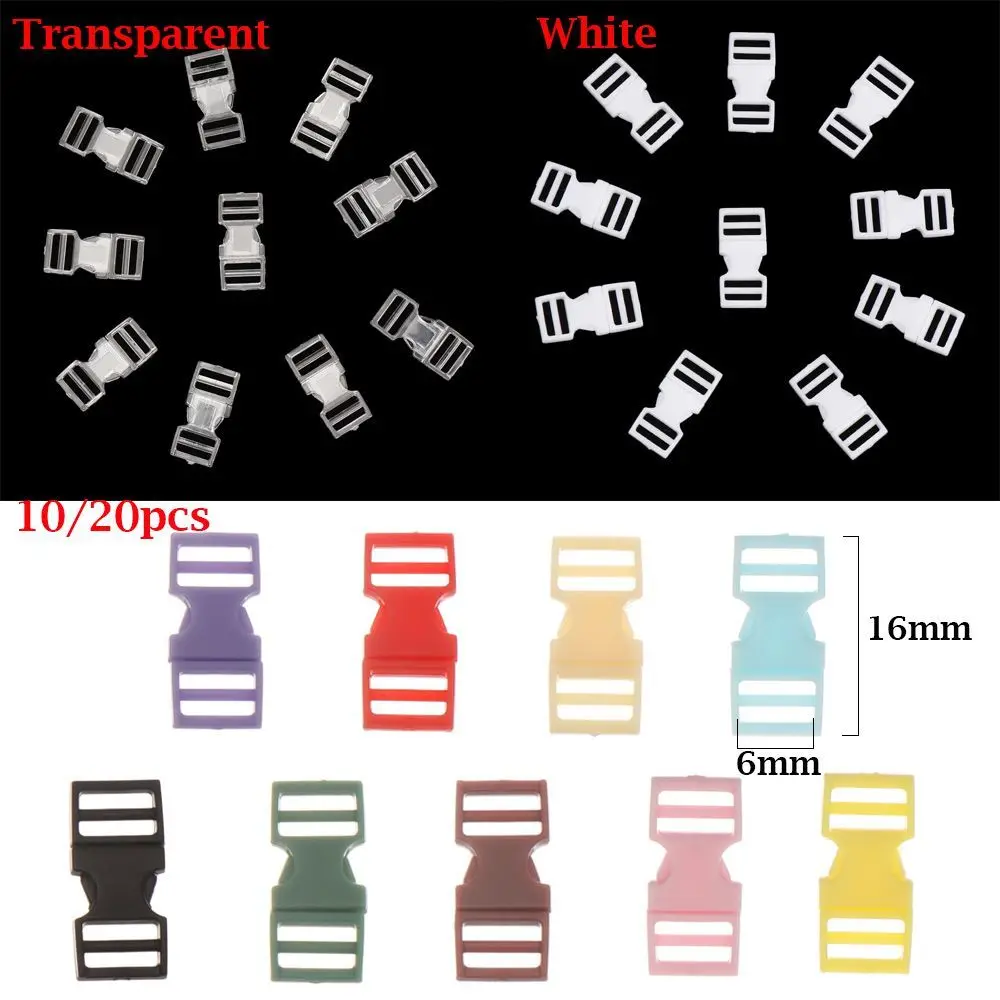 10 Pcs 6mm Plastic Mini Buckle DIY Doll Bag Handmade Backpack Button Bracelet Strap Buckle Dollhouse Tiny Camping Asseccories