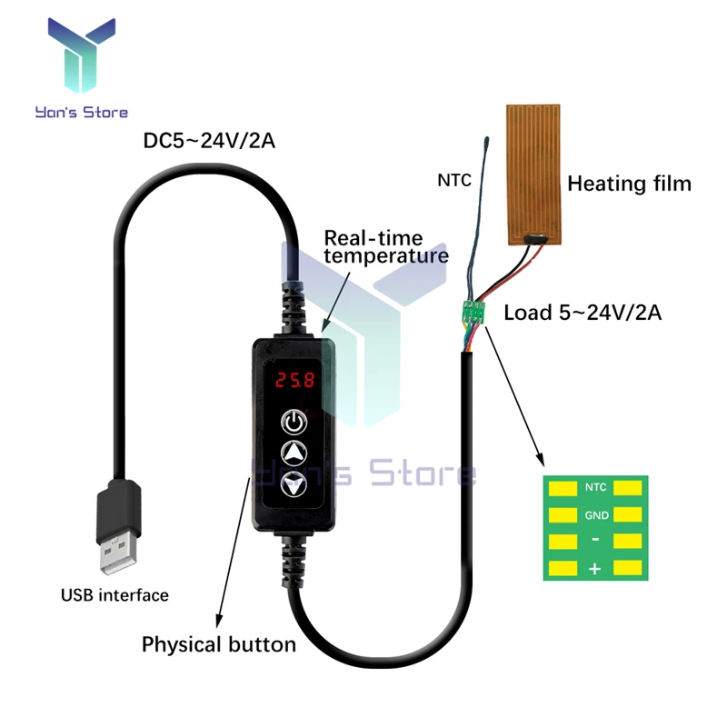 W-3301 Mini Digital Temperature Controller 5V 12V 24V Thermostat Regulator Heating Cooling Control Thermoregulator With Sensor