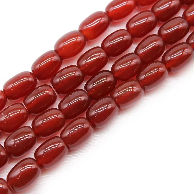 Natural Red Agates Stone Drum Shape Loose Spacer Beads  10x14mm For Jewelry Making DIY Bracelet Necklace Accessories15\