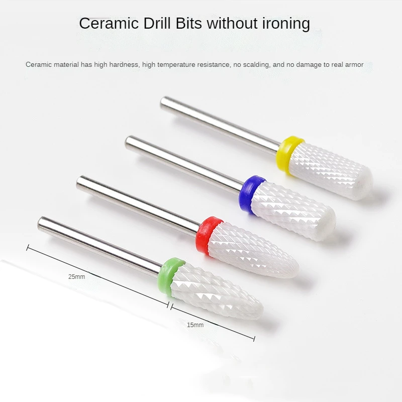 5 Pcs Milling Cutter For Manicure Set Ceramic Electric Drill Manicure Nail Drill Bits Removing Gel Varnish Tool