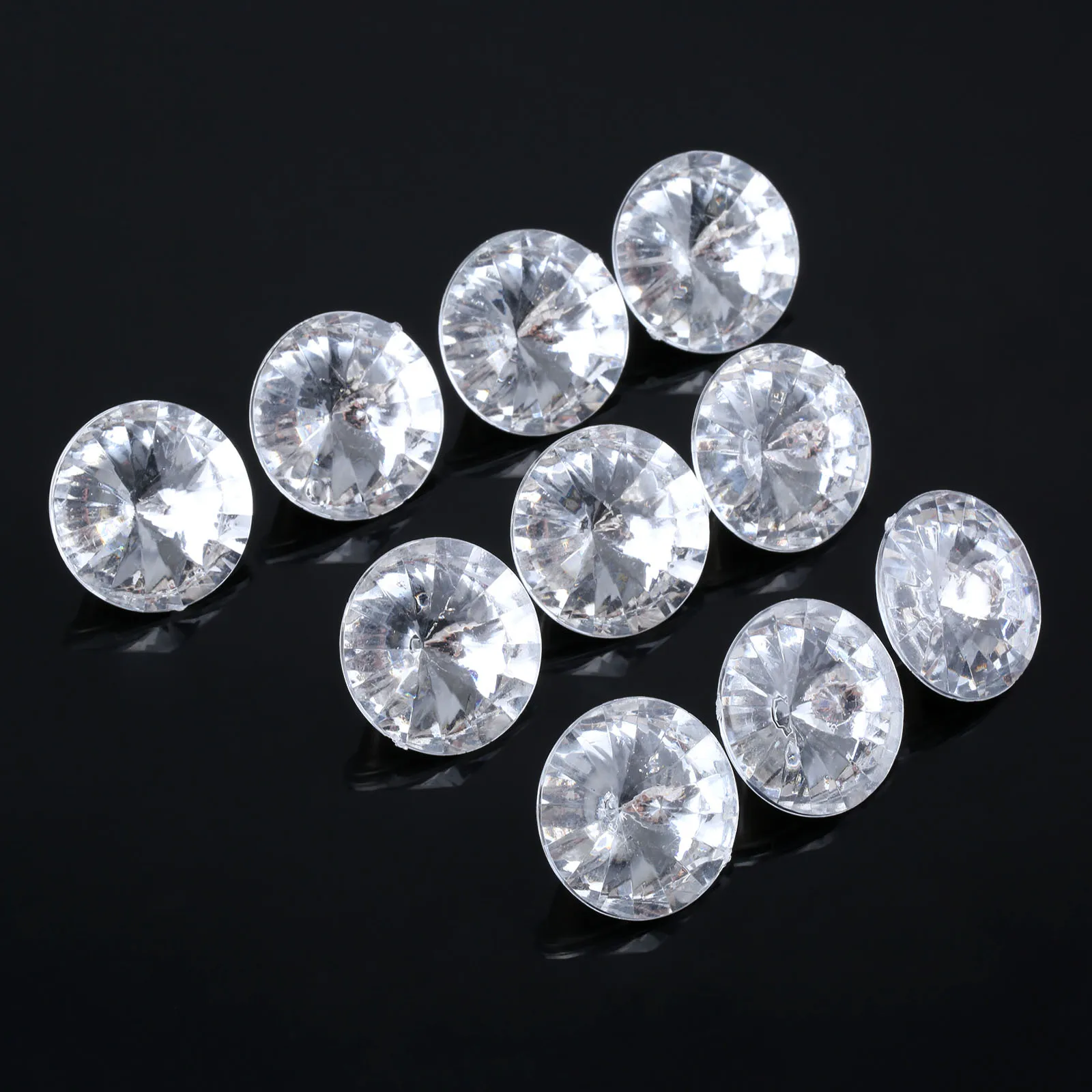 10Pcs 25/30mm Decorative Buttons Crystal Rhinestone Diamond Acrylic Upholstery Buttons Sofa Upholstery Headboard Wall Decor