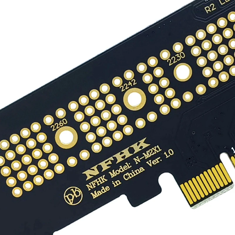 Adaptateur de carte M.2 NVME SSD NGFF à PCIE 3.0 X4, Support de carte 2230 2242 2260 2280