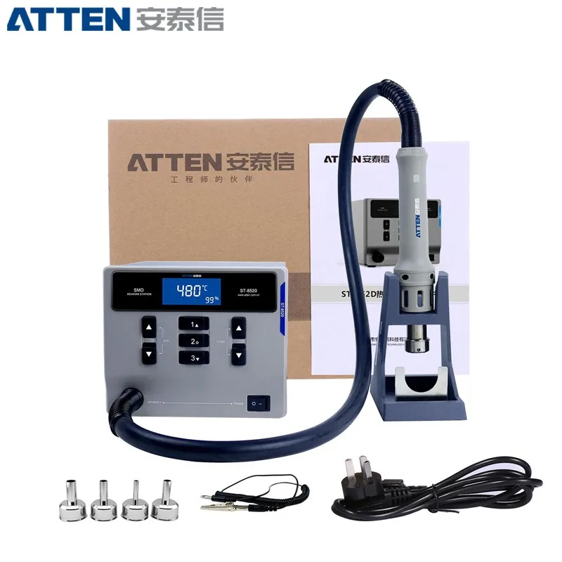 ATTEN ST-862D lead-free hot air gun soldering station Intelligent digital display 1000W rework station For PCB chip repair