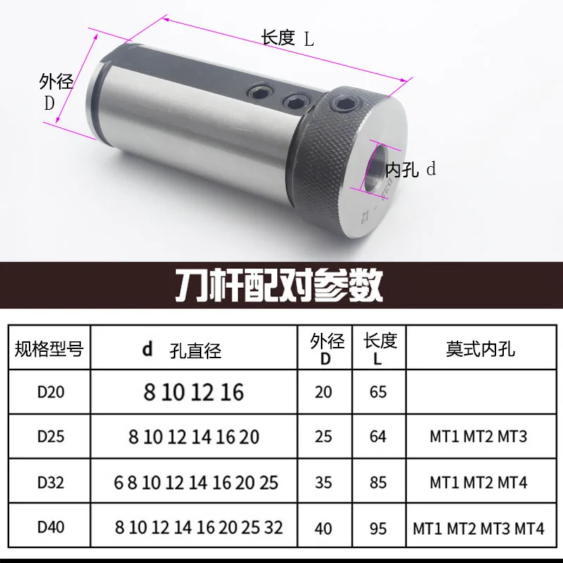 Boccola Taper shank D32 6 millimetri-25mm MT2 MT3 manicotto di riduzione strumento di guida morse U manica trapano CNC tornio guida