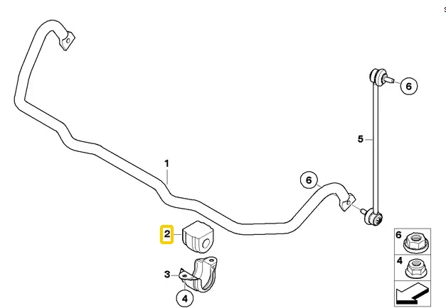 Front Suspension Stabilizer Bar Bushing for BMW E60 525xi 528xi 530xi 31356770003