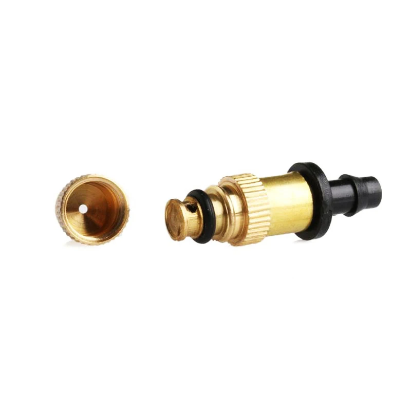 Micro Adjustable Copper Atomizing Nozzle Spray Drip Irrigation Dust Removal Mist Cooling System Connected with 4/7mm Pipe