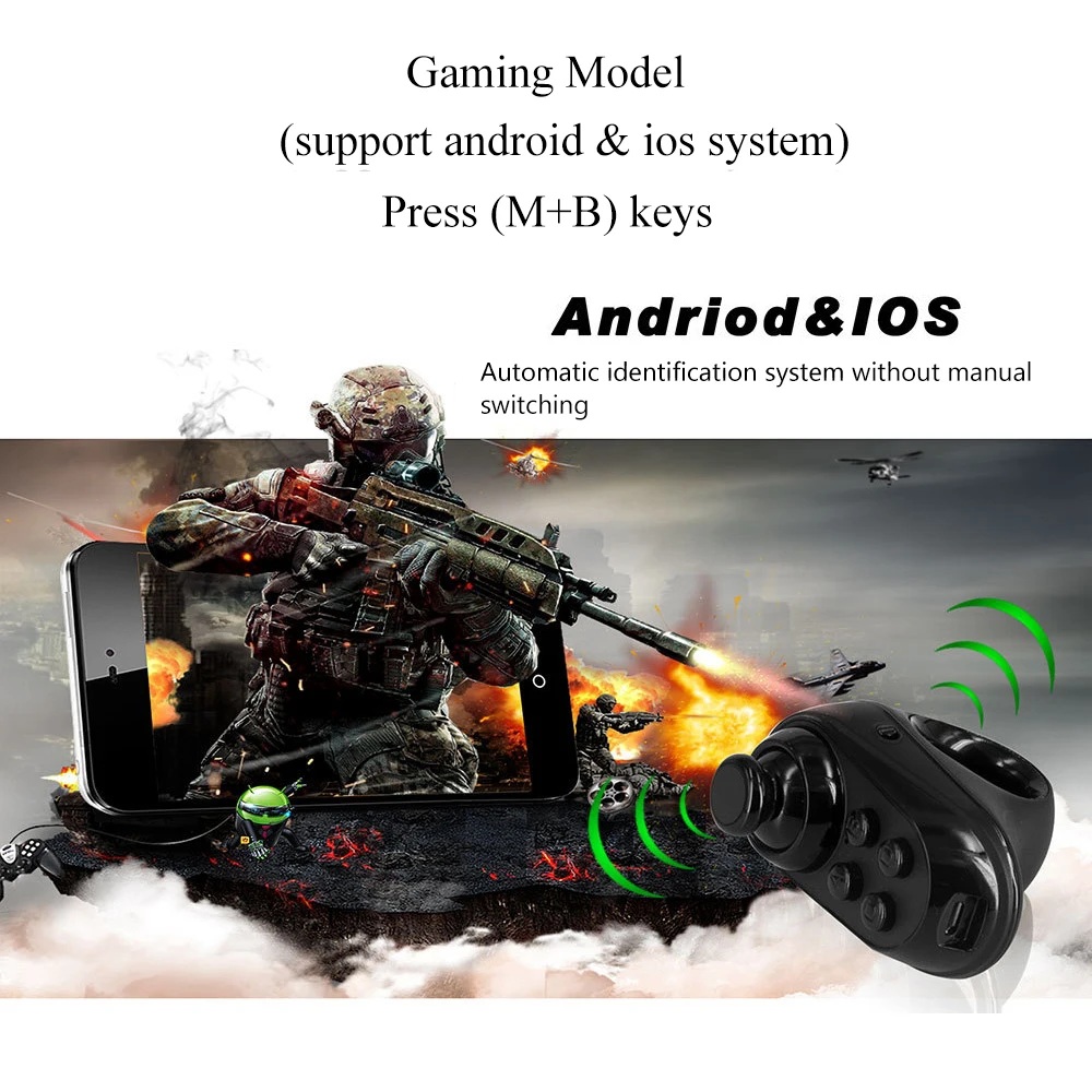 Wireless Bluetooth-compatible Finger Game Controller Handle Adapter Mouse Gaming Mice Mause Gamer Support Android iOS System