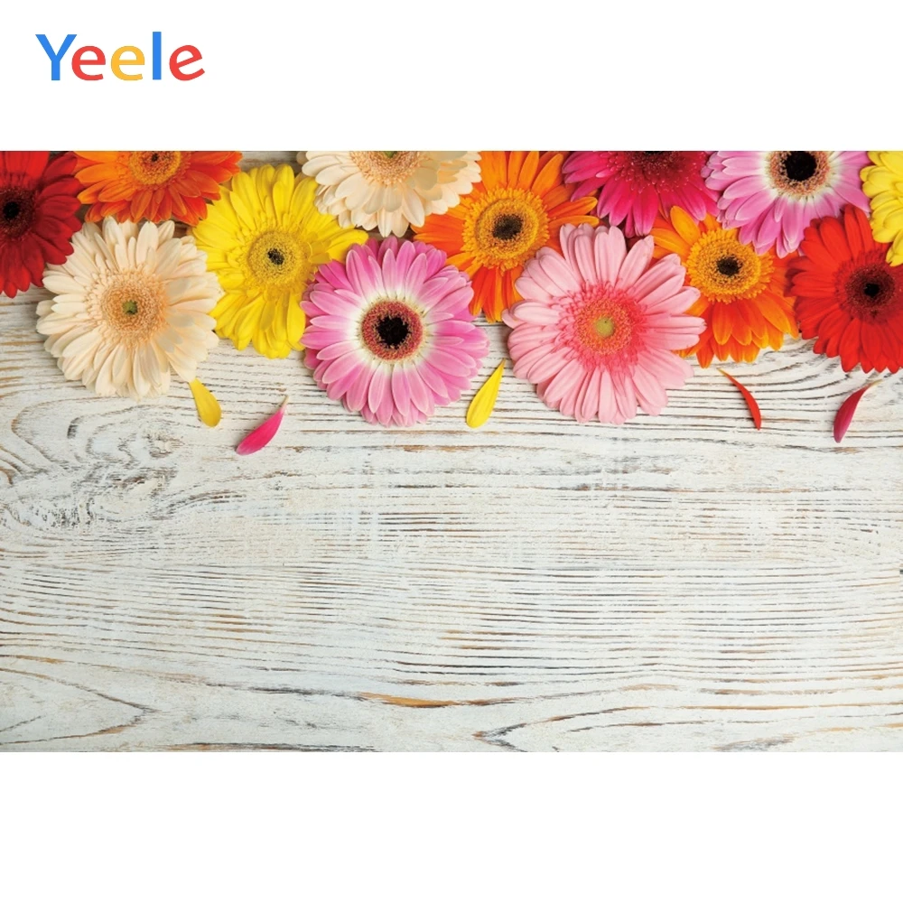 

White Plank Flower Birthday Party Welt Wooden Backdrops Custom Vinyl Photographic Backgrounds For Photo Studio Photophone