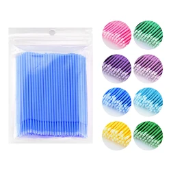 100pcs Disposable Semi Permanent Makeup Embroidery Cotton Swabs Micro Brush Lint Tattoo Eyelash Extension