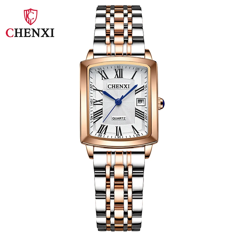 CHENXI Women Watch 2021 Stainless Steel Square Quartz Watch Women Fashion Casual Ladies Watches Relogio Feminino Reloj Mujer