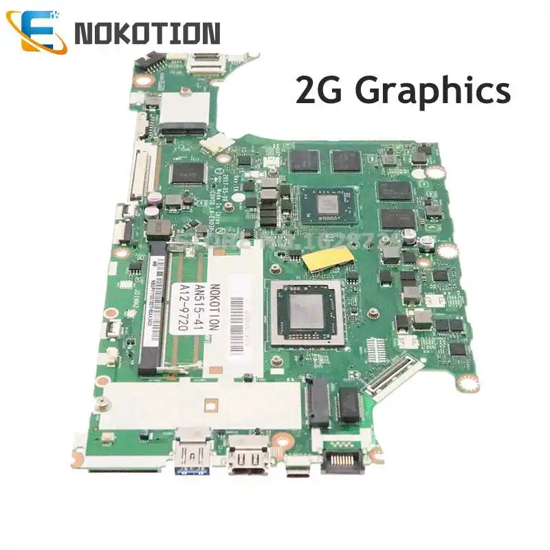 NOKOTION Laptop Motherboard For ACER Nitro 5 AN515 AN515-41 C5V08 LA-E903P NBGPY11001 MAIN BOARD A12-9720 CPU 2GB GPU