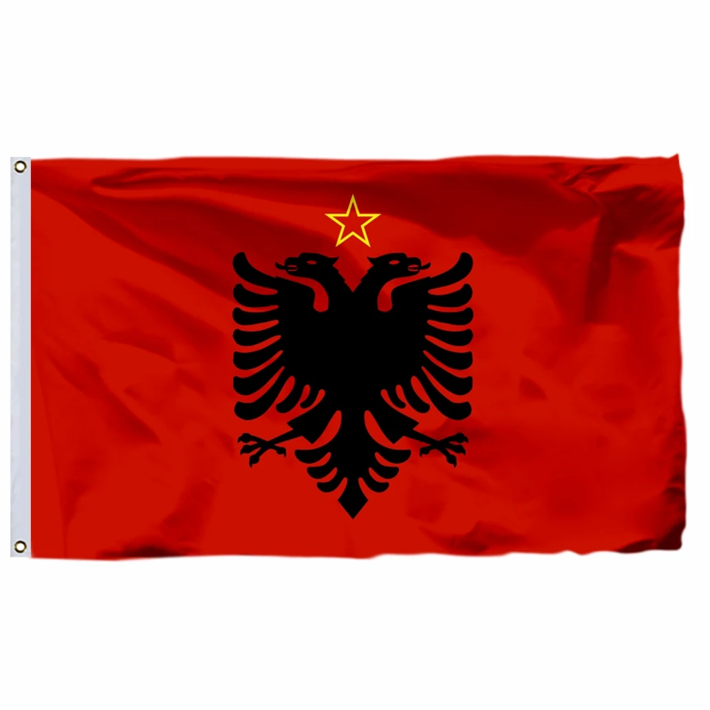 

Albania (1946-1992) Flag 90x150cm 3x5ft 21X14CM 2X3FT 45X30CM 100D Polyester Double Stitched High Quality Banner Ensign