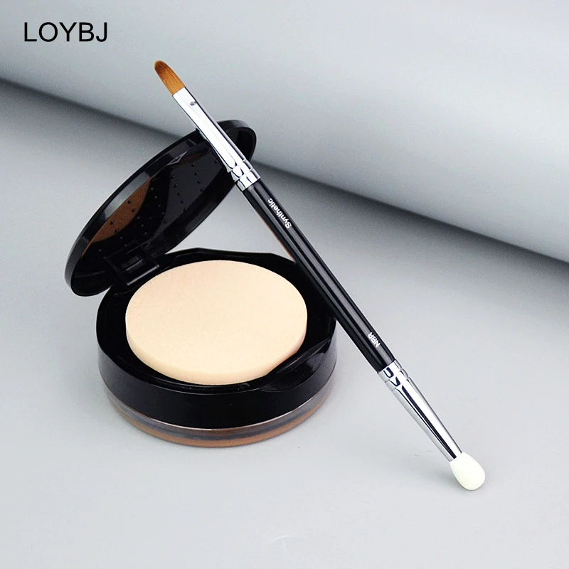 LOYBJ nowe pędzle do makijażu korektor T301 dwustronna miękka gąbka wełna fibre Powder Concealer kosmetyki mieszanie grzywny pędzle