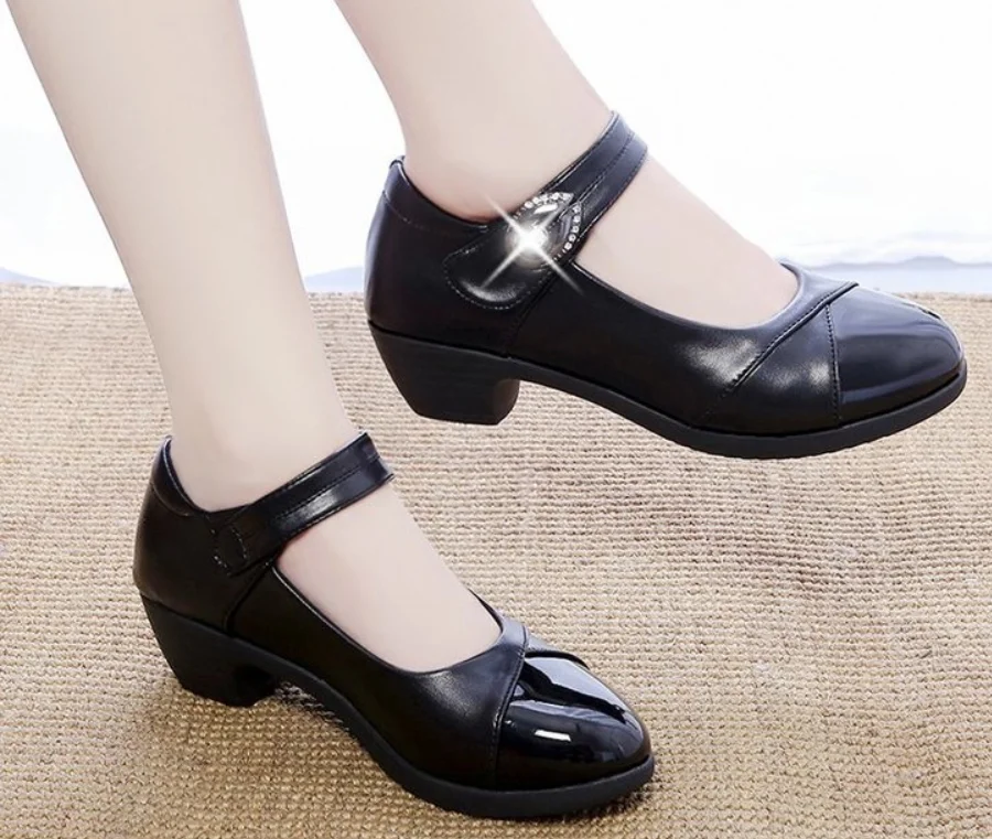 New Women's Shoes Leather Women's Soft Cowhide Moccasin Oxford Shoes Oxford Shoes Hook Loop Casual Leather Flat Shoes