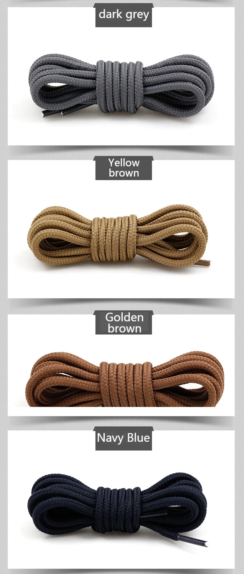 1 Paar runde Schnürsenkel aus hochwertigem Polyester, klassische cremefarbene Schnürsenkel, verblasst nicht, Outdoor-Freizeit-Turnschuhe, Schnürsenkel, Unisex – Detail 7