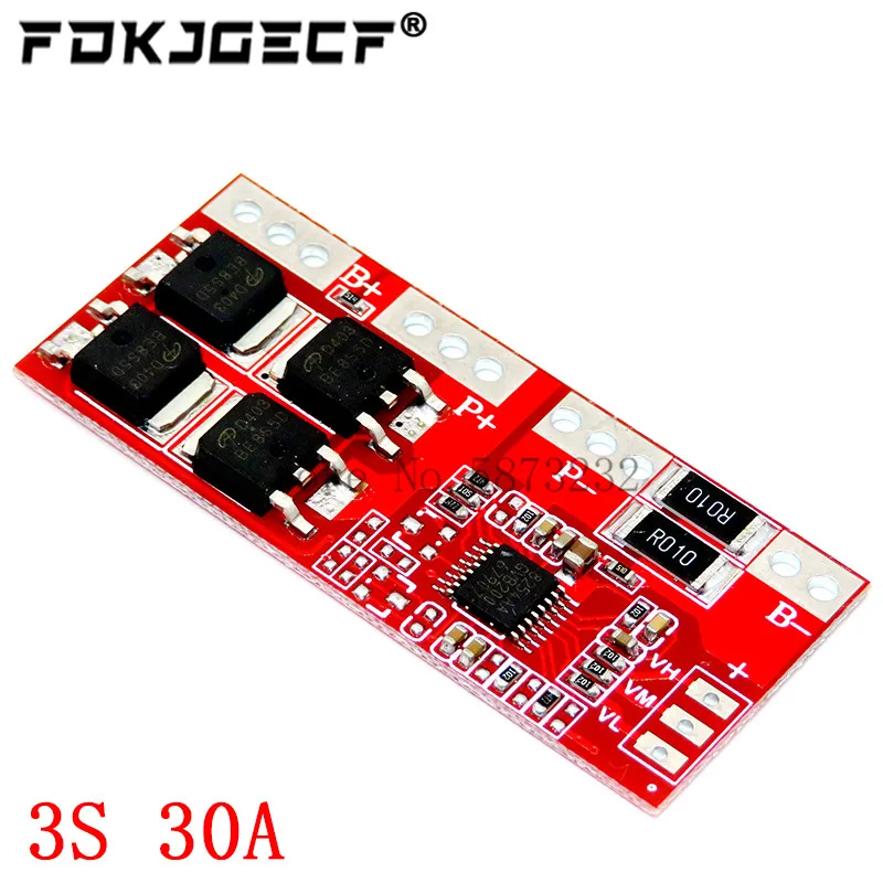 3S 10A 20A 25A 30A 40A 60A Li-ion Lithium Battery 18650 Charger PCB BMS Protection Board For Drill Motor Lipo Cell Module