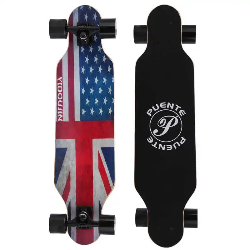 PUENTE Adult Four-Wheel ABEC-9 Double Snubby Maple Skateboard PUENTE Adult Four-Wheel ABEC-9 Double Snubby Maple Skateboard