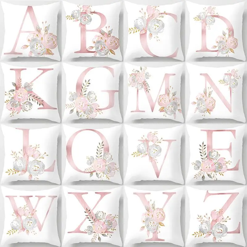 26 Letters Cushion Cover Letter Home Decorative Pillowcase Polyester Throw Pillow Case Cushion Cover For Sofa almohada Hot ZT25