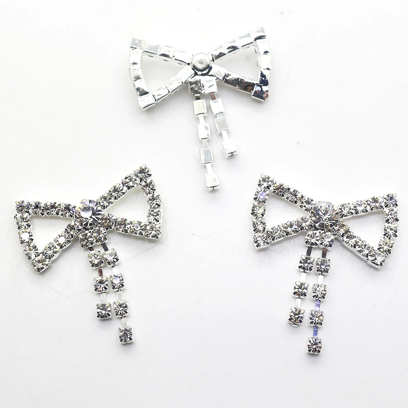 Free Shipping Bowknot Shape Rhinestone Chain Flat Back For Wedding Gift