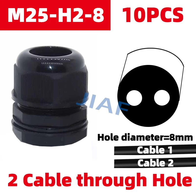 10PCS More Holes Waterproof Plastic Cable Gland M20*1.5 With Tow Holes M25*1.5 Nylon Gland M32*1.5 Black Grey Seal Joint M16 image 3