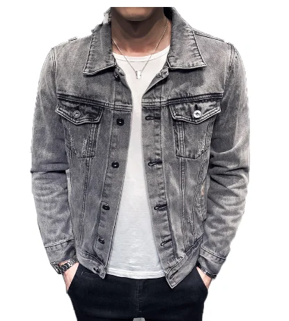 

2020 Denim Jacket Men Hole Retro Motorcyle Basic Coat Streetwear Hip Hop Bomber Jacket Cowboy Men's Jean Jacket Chaqueta Hombre