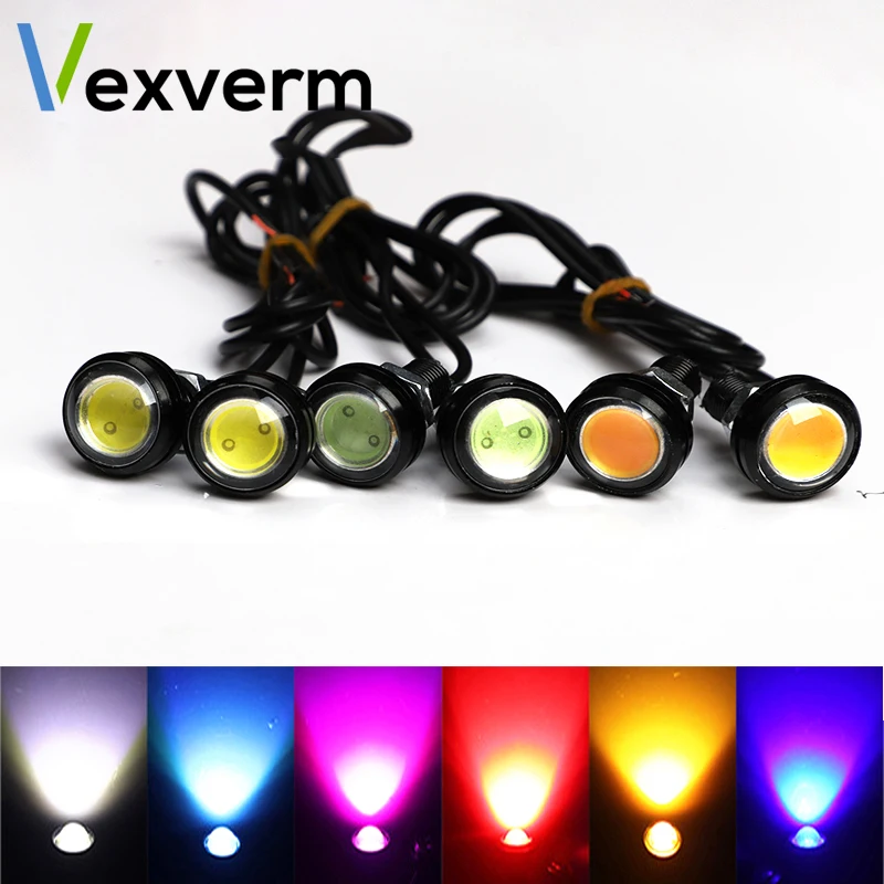 6 Pcs 23/18MM Car Eagle Eye Led Daytime Running Lights LED Backup Reversing Parking Signal Automobiles DRL Lamps Car styling