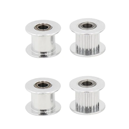 5Pcs Aluminum GT2 10mm Width 20 Tooth Teeth/Smooth 2GT Timing Idler Pulley Pully Double Bearing For 3D Printer Bore=5mm