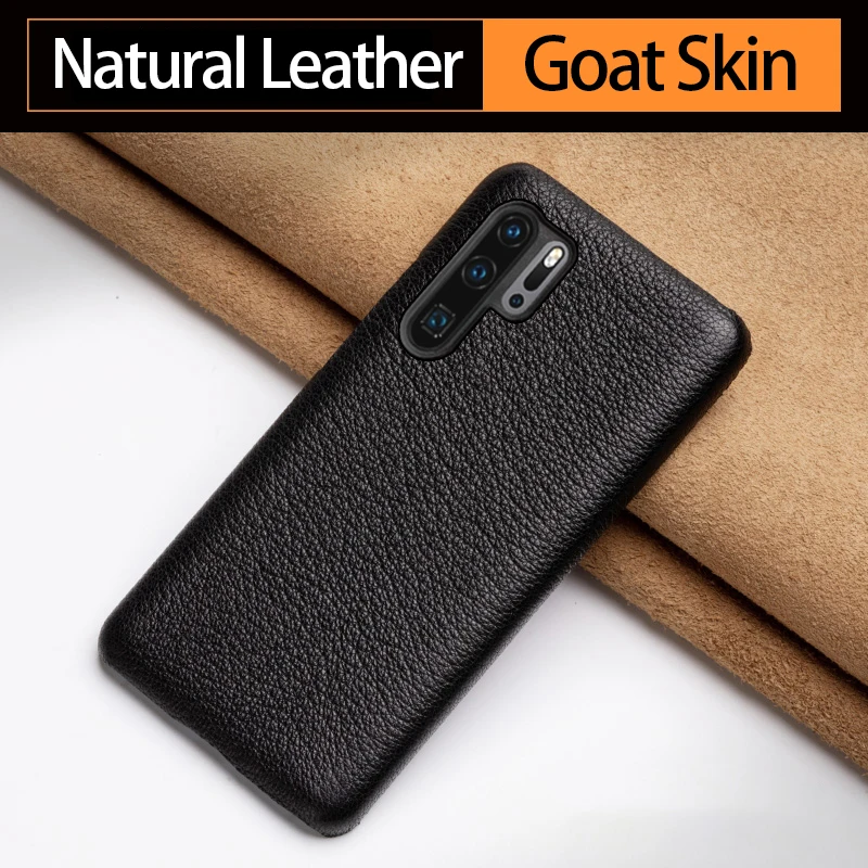 Genuine Leather Phone Case For Huawei P20 P30 P40 Lite 5G P50 Mate 20X 30 40 RS 40 Pro Plus Luxury Natural Goat Skin Cover