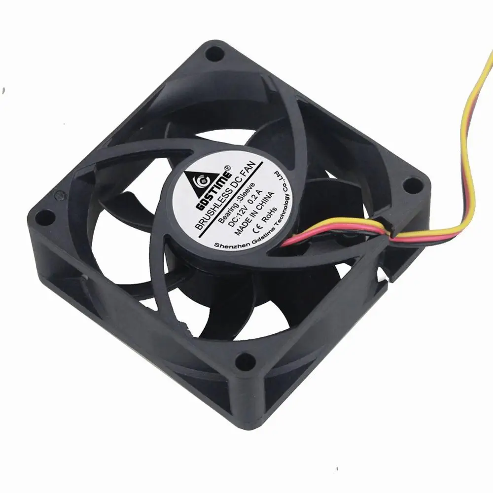 Gdstime 7CM 70MM 70x70x25mm 7025s 3Pin 12V DC Brushless Cooling Cooler Fan With FG Features For Computer Case Heatsink