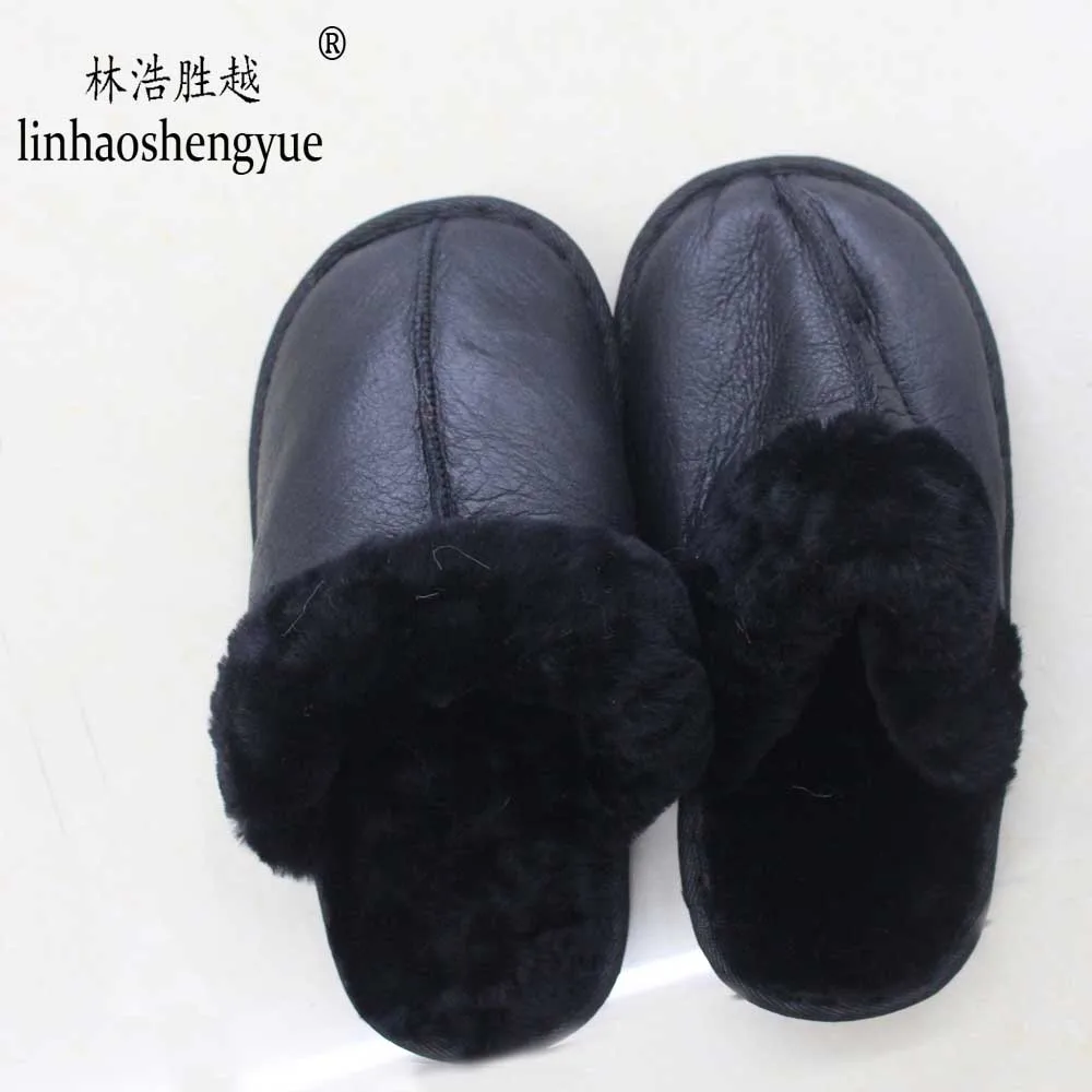 linhaoshenyue 2020 hot  real  sheepskin  fur  Slipper for women home shoes Suitable for winter and autumn