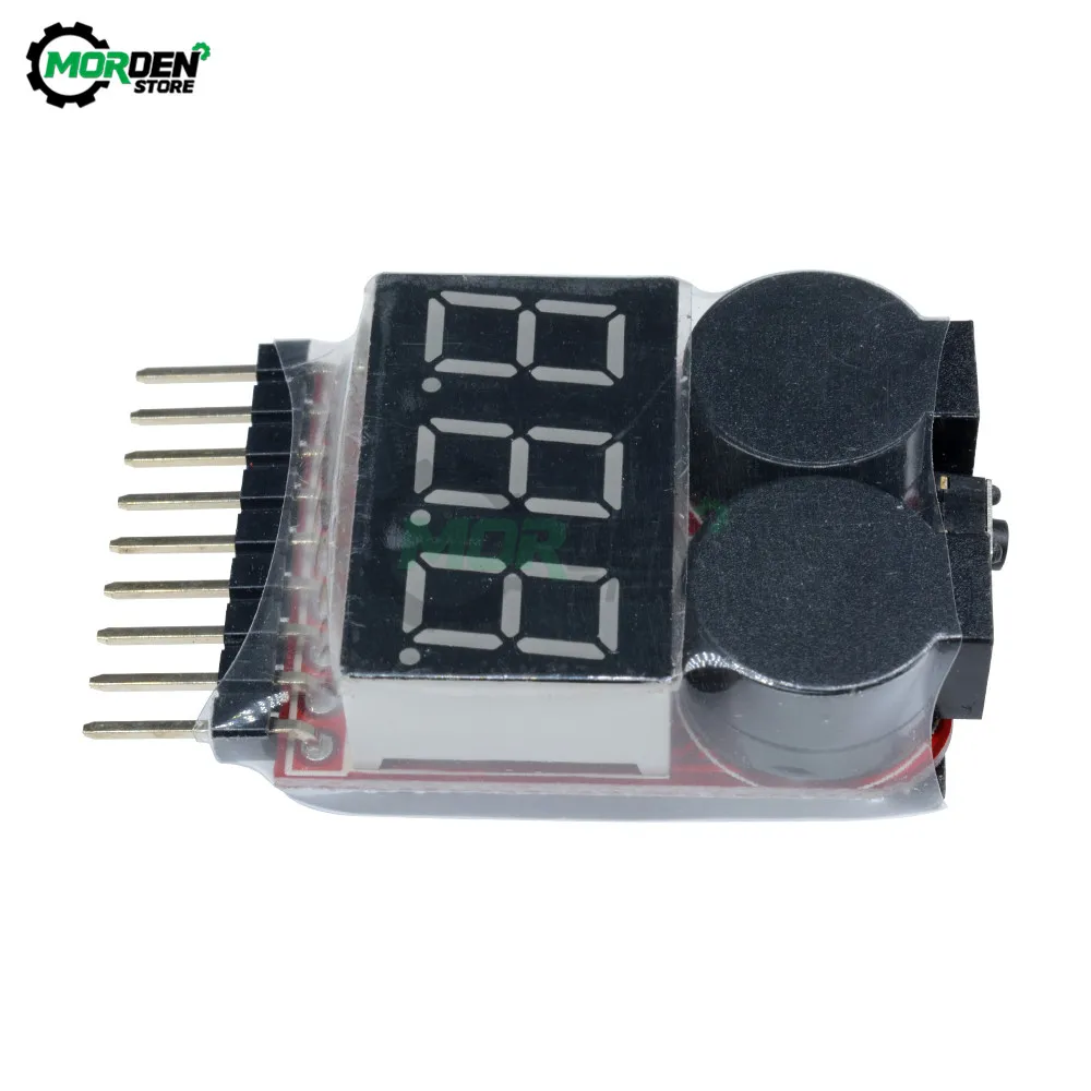 0.5V-36V Digital 1S-8S Lithium Battery Low Voltage Indicator Buzzer Alarm Module for Lipo/Li-ion/Fe RC Helicopter Battery Tester