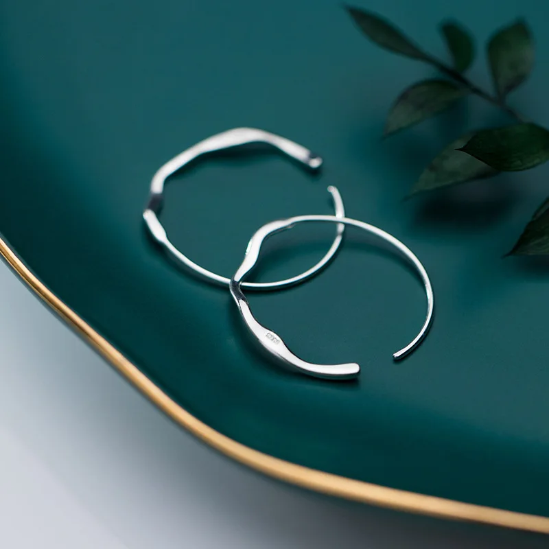 100% 925 Sterling Silver 2.4CMX2.6CM Large Hoop Earrings Gift For Women Lady Drop Shipping