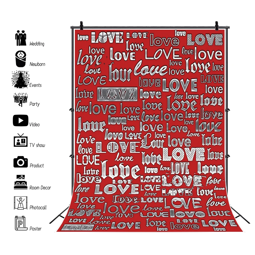 Laeacco Love Photo Background Bedroom Decoration Valentine's Day Party Photographic Photo Backdrop  For Photo Studio